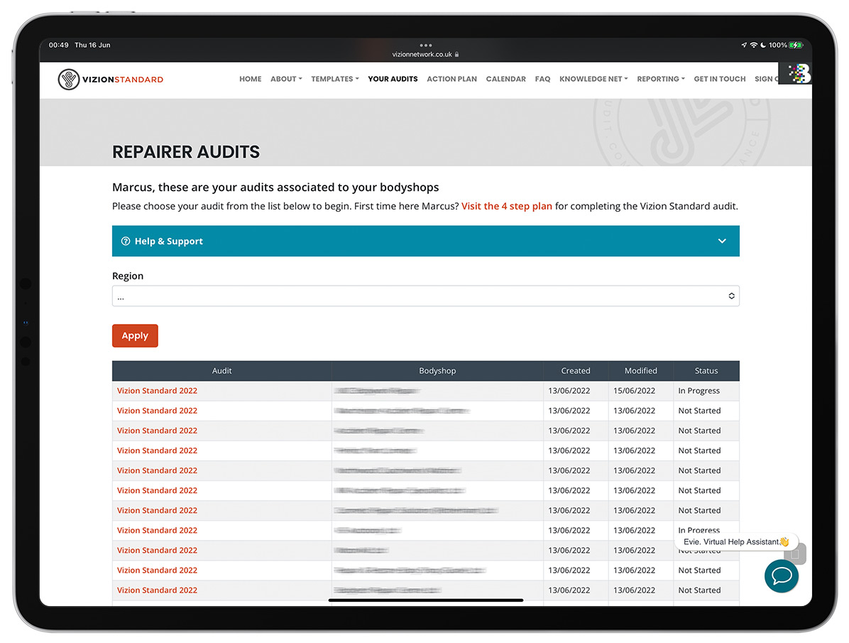 Your Audit Page